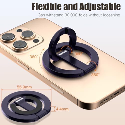 Magnetic Phone Ring for MagSafe Dual-Sided Magnetic Phone Grip Magnet Phone Stand Grip Compatible with iPhone 17/16/15/14/13 Pro Max Plus Mag Safe Accessory for Car Mounts (Purple) - Image 6