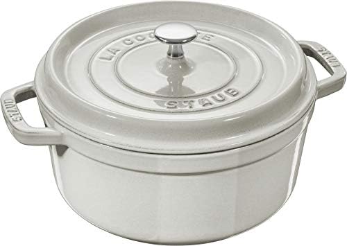 Staub Cast Iron 2.75-qt Round Cocotte - White Truffle, Made in France by Unknown