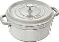 Staub Cast Iron 2.75-qt Round Cocotte - White Truffle, Made in France by Unknown