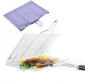 Grill Baskets Fish Grilling Basket for Outdoor Grilling Barbecue Stainless Steel Folding Grill Accessories with Removable Handle, Grill Basket for Bar, Camping, Picnics & Parties. Amazing Grill by LUKCOZMO