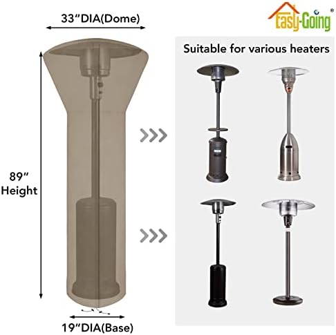Easy-Going Patio Heater Cover, 89"H x 33"D x 19"B, Camel - Image 2