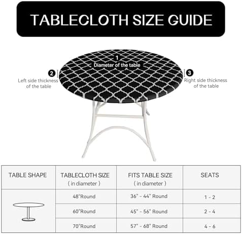Romanstile Round Fitted Vinyl Tablecloth with Elastic Edge 100% Waterproof - Image 7