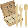 ECOLipak 300 Count Bamboo Cutlery Set, 100 Knives, Forks and Spoons each by ECOLipak