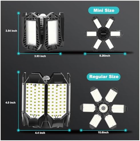Led Garage Lights Bulb 10 Pack 140W Super Bright Ceiling Led Shop Lights 6 Deformable Panels Screw in E26/E27 6500K 12000 LM Deformable Garage Light Ideal for Basement Attic and Workshop - Image 2