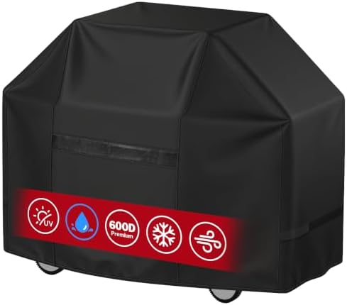 iCOVER Grill Cover, 82 Inch BBQ Grill Cover for Outdoor Grill, 600D Heavy-Duty Waterproof BBQ Cover, Fade Resistant Barbecue Cover, Large Gas Grill Covers for Weber, Charbroil, Brinkmann, etc by iCOVER
