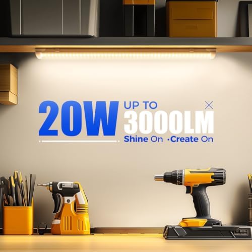 Barrina T8 LED Shop Lights 2FT, 20W 3000LM 3000K, 2 Pack, High Output Tube - Image 2
