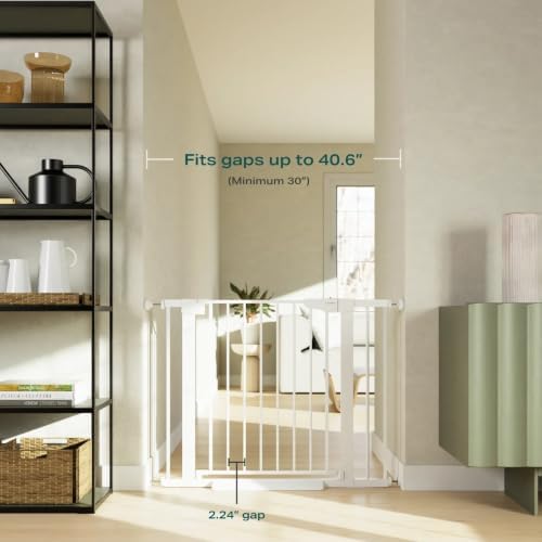 Cumbor 2 Pack 30-40.6 in Baby Gate for Stairs and Doorways, Dog Gate White - Image 3