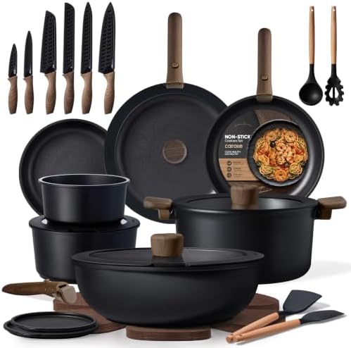 CAROTE 38pcs Pots and Pans Set Non Stick, Cookware Set Detachable Handle by CAROTE