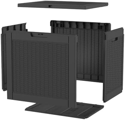 PatioZen 37 Gallon Deck Box,Waterproof Resin Outdoor Storage Boxes, Outside Storage Lockable Container for Garden Tools,Indooor Cushions,Accessories (Black) - Image 7