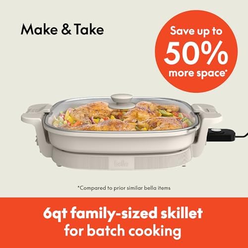 bella Fits-Anywhere™ SAUTE XL Make & Take Skillet, Non-Toxic, Oatmilk - Image 2