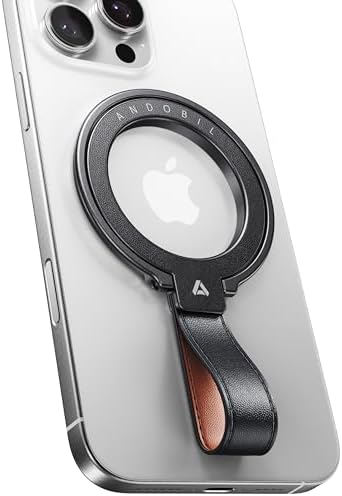 andobil 2026 Premium Leather Magnetic Phone Grip Holder for MagSafe, Stable by Andobil
