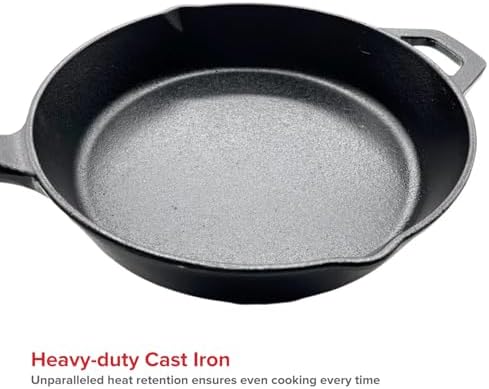 Nexgrill 10" Pre-Seasoned Cast Iron Skillet, Heavy-Duty Round Frying Pan - Image 7