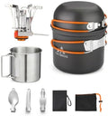 Camping Cookware Kit Backpacking, 0.33Gal Pots and 0.17Gal Pans Set,0.08Gal SUS304 Cup, Forks Knives Spoons for Hiking,Camping,Outdoor Cooking,Picnic,Solo Camping cookware by THTYBROS