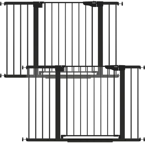 Cumbor 2-Pack 30-48 in Baby Gate for Stairs, Auto Close Dog Gate, Black by Cumbor