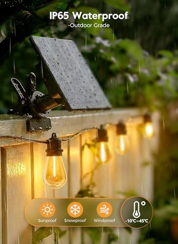 Minetom 79FT Solar String Lights Outdoor Waterproof, S14 Patio Lights - Image 3