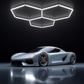 Hexagon Garage LED Ceiling Light 98W, 11700 Lumens, 6500K Ultra-Bright Expandable DIY Design Ideal for Auto Detailing, Workshops, Basements, Barber Shops, Gyms, and More (3 Pack) by xlitall