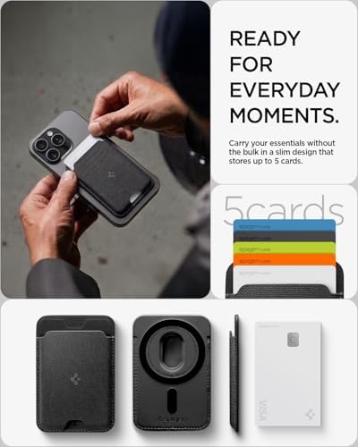 Spigen for MagSafe Wallet, Holds 5 Cards, Strong Magnet, Urban Fit MagFit - Image 4