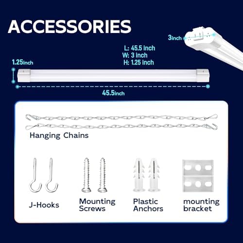 hykolity 4FT LED Shop Light,4400LM,42W [250W Equivalent], 5000K Daylight - Image 6