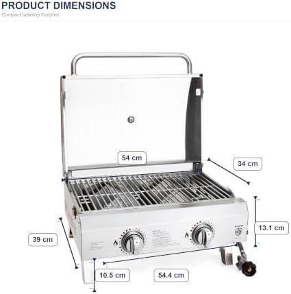 X2 Portable Propane Grill, 2 Burner Tabletop Gas Grill, 20,000 BTU - Image 7