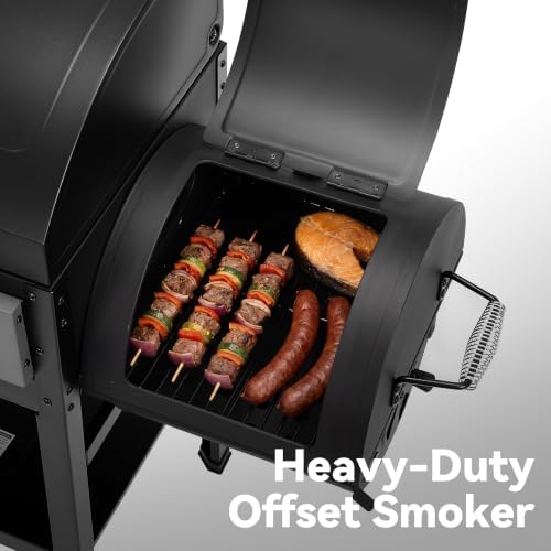 Royal Gourmet ZH3006Y 2-Burner Gas and Charcoal Grill Combo, Offset Smoker - Image 6