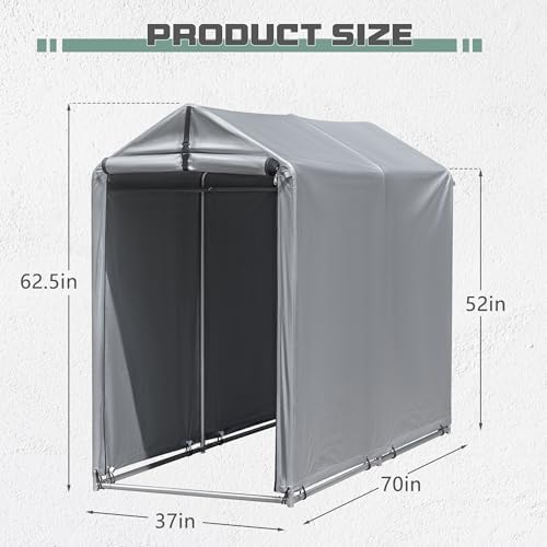 Flamaker 6' x 3' Small Bike Tent Storage with PE Fabric and Steel Frame - Image 5