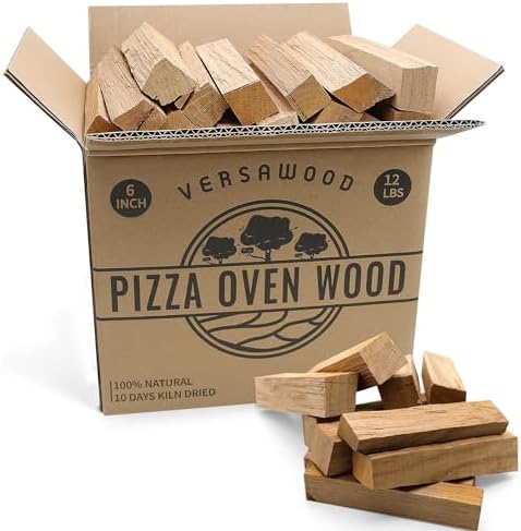 Pizza Oven Wood - Kiln-Dried Oak Wood for Pizza Ovens, 6-Inch Barkless Logs, Ideal for Ooni, Gozney, Solo Stove, and Other Wood-Fired Pizza Ovens, Grills, and Smokers - Approx. 12 lbs by versawood