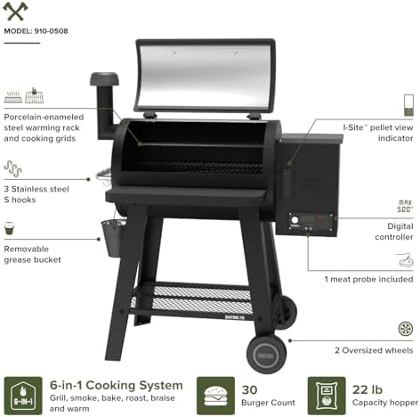 Oakford 715 Wood Pellet Smoker Grill with I-Site View Indicator & Smart App - Image 3