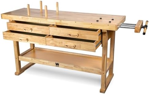 WEN 60-Inch Hardwood Workbench with Four Drawers and Onboard Vise (WB6020) by WEN