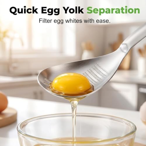 5-in-1 Stainless Steel Cooking Spoon,Multifunctional Stainless Steel Spoon,Egg Separator and Bottle Opener,Kitchen Cooking Tools for Potato Garlic Masher(Style 1) - Image 4