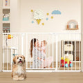 29"-58" Extra Wide Baby Gate, No Drilling Auto Close Dog Gate, White by Cideny