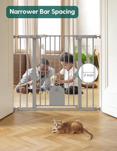 Babelio 36" Tall Baby Gate with Adjustable Cat Door, CatPrivilege I, 29-43" - Image 5
