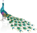 Alpine Corporation HEH378 Metal Jumbo Sized Majestic Peacock Decor, Elegant Garden & Patio Bird Statue, 33" H, Blue by Unknown