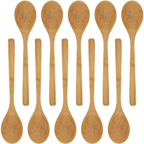 BambooMN 8" Reusable Bamboo Dinner Spoon - 100 Units by BambooMN