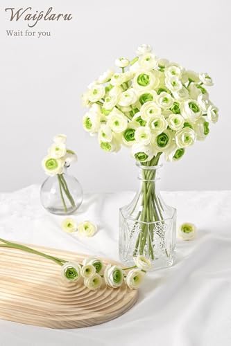 Waipfaru Ranunculus Artificial Flowers, 18Pcs 14In Fake Peonies Artificial Flowers, Faux Flower for Vase Silk Flower Real Touch Faux Peony Bulk for DIY Wedding Bouquet Home Bridal Shower Decor - Image 3