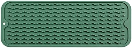 MicoYang Silicone Dish Drying Mat for Multiple Usage,Easy clean,Eco-friendly,Heat-resistant Silicone Mat for Kitchen Counter,Sink,Bar,Bottle,or Cup Green M 17 inches x 6 inches by MicoYang