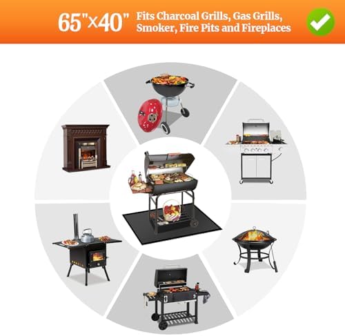 65 ×40 Inch Under Grill Mats for Outdoor Grill & Fireproof Fire Pit Mat - Image 7