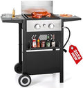2 in 1 Griddle Grill Combo Small Propane Grill for Outdoor BBQ by GREENPARTY