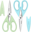 iBayam 8.7" Heavy Duty Kitchen Scissors All Purpose 2-Pack –Pistachio/Blue by iBayamDirect