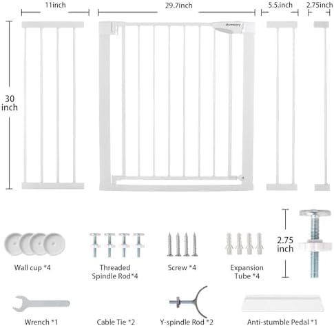 Mumeasy 29.7-51" Extra Wide Baby & Dog Safety Gate for Stairs & Doorways - Image 2