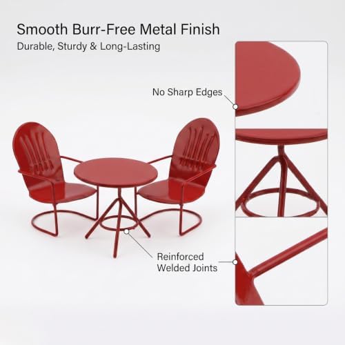 3 Pcs Miniature Bistro Table Chairs Set 1 12 Scale Dollhouse Accessories - Image 2