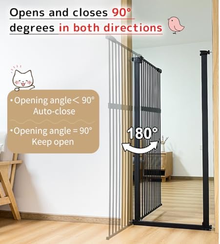 Lumizone 55.12" Extra Tall Pet Gate for Cat Dog 30.12"-59.24" Wide Black - Image 7