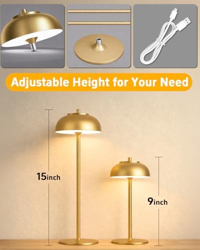 Cordless Table Lamps, Rechargeable LED Touch Lamp, Gold, 4 Pack - Image 5