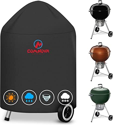 Comnova Charcoal Kettle Grill Cover - 600D BBQ Cover for Weber 22 Inch Grill, Heavy Duty & Waterproof by MCOMNOVAOUTDOORS
