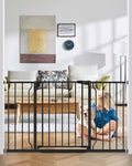 29"-51" Extra Wide Baby Gate, No Drilling Auto Close Dog Gate, Black by Cideny
