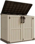 LHBcraft Waterproof Outdoor Storage Box 36 Cu Ft with Lockable Doors,Portable Outdoor Storage Shed,Horizontal Outdoor Storage Cabinet for Garden,Easy to Assemble by LHBcraft-US