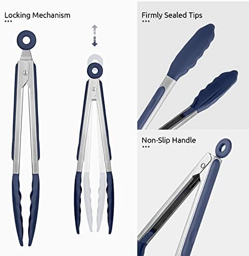 U-Taste Kitchen Tong for Cooking, 600ºF Heat-Resistant, 9in/Midnight Blue - Image 6
