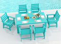 GREENVINES 7-piece Outdoor Dining Set, HDPE Table & 6 Chairs, Aqua by GreenVines