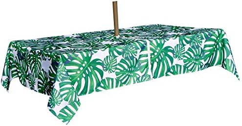 EHouseHome Outdoor Indoor 60x84 inch Rectangle Tablecloth with Umbrella Hole and Zipper, Waterproof Zippered Patio Cloths, Spring/Summer Table Covers for Backyard Circular Table/BBQs/Picnic - Image 3