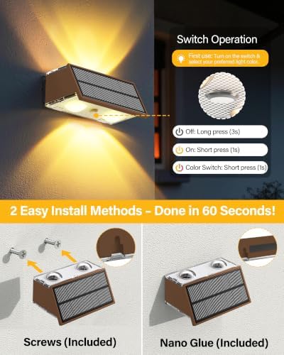 Solar Fence Lights Outdoor, 6 Pack Fence Solar Lights Waterproof - Image 7