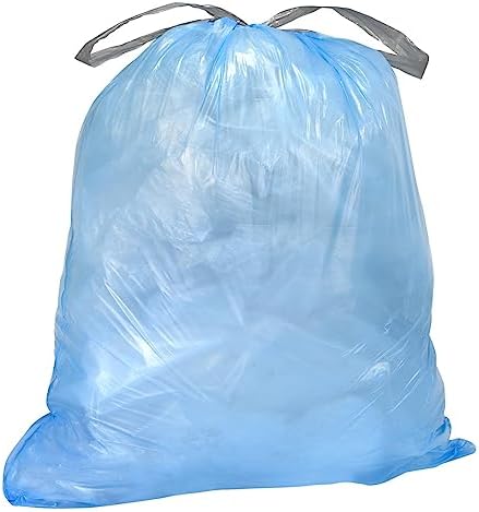 Plasticplace Custom Fit Trash Bags, Compatible with simplehuman Code K (100 Count) Tinted Blue Drawstring Garbage Liners 10 Gallon / 38 Liters, 24" x 28" - Image 6